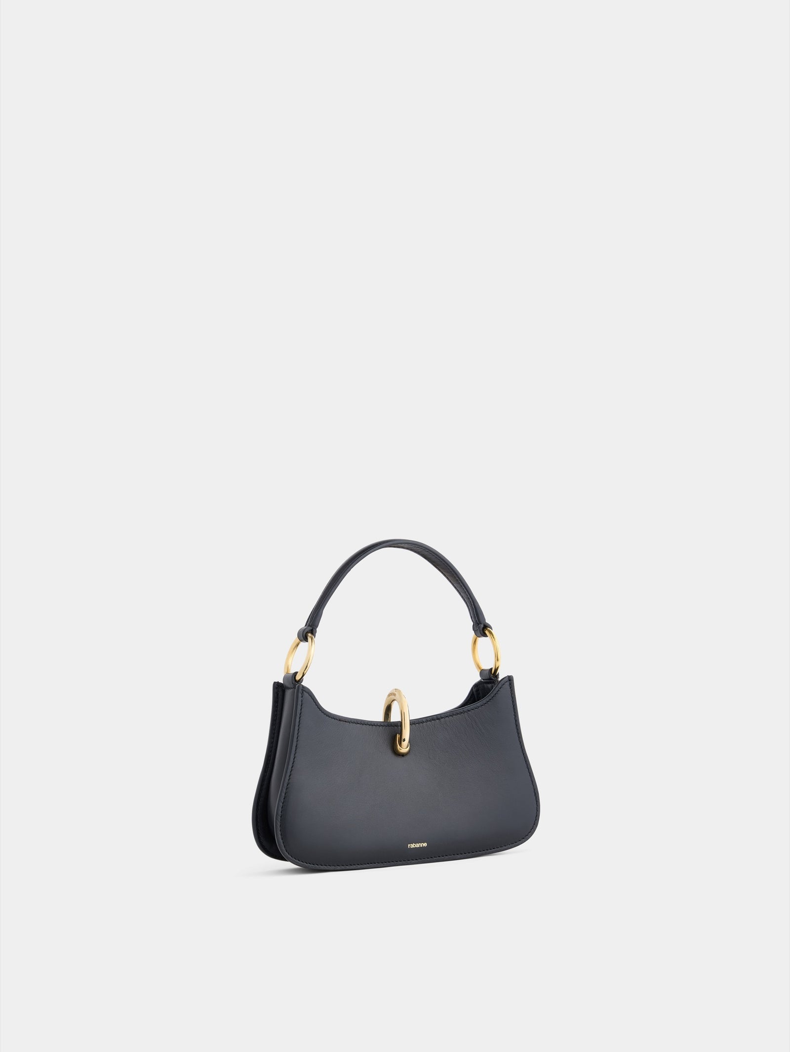 Micro Ring Black Leather Bag position 3 - Image 3