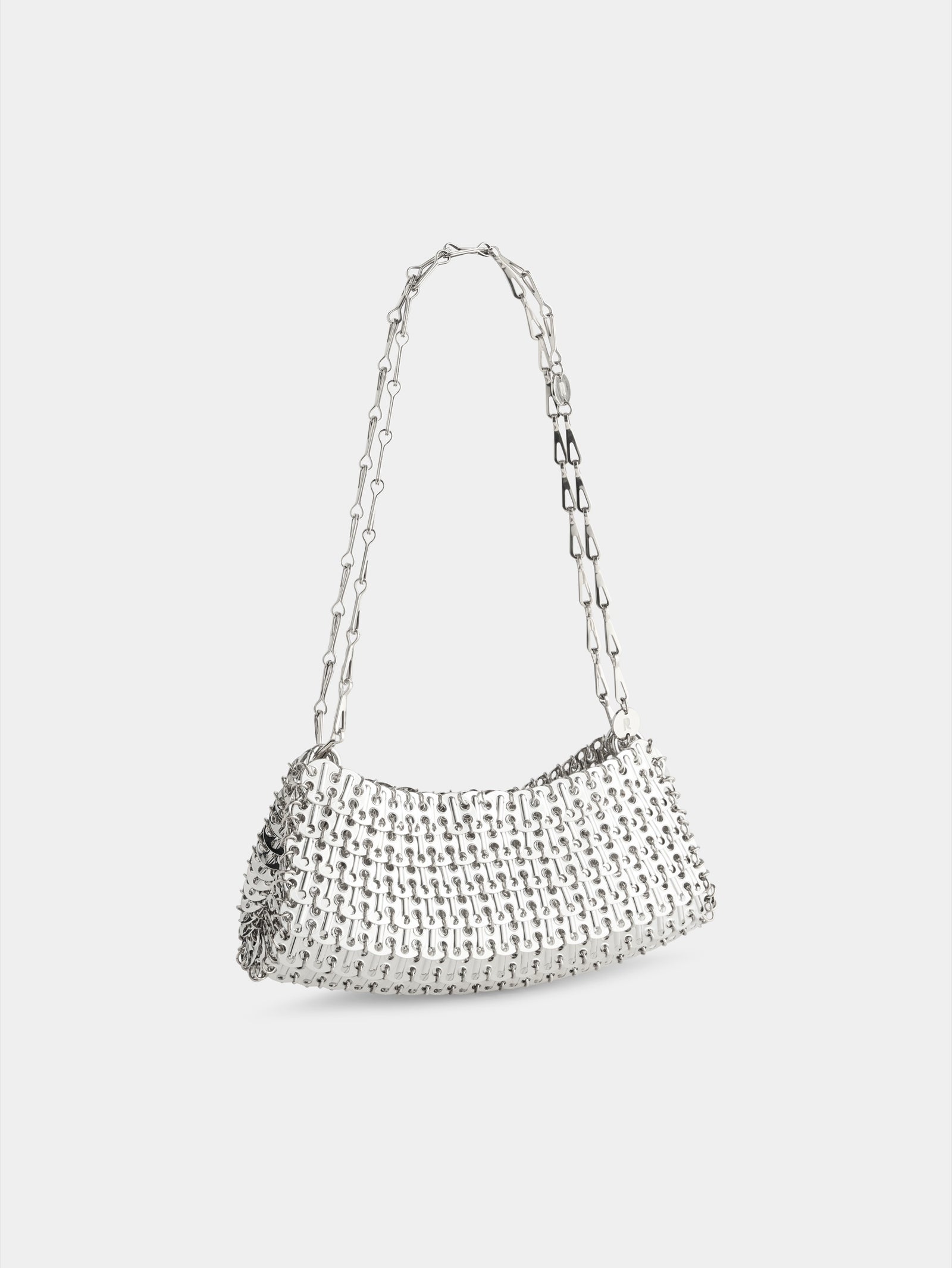 1969 clutch silver metal bag packshot side view - Image 1