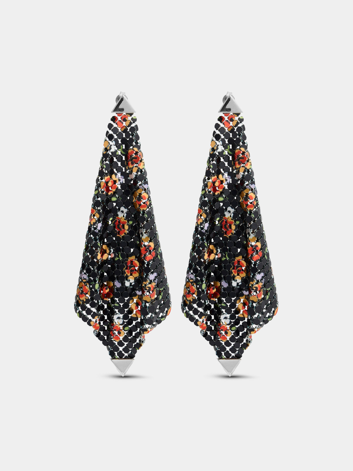 Black liberty print mesh earrings - Image 1