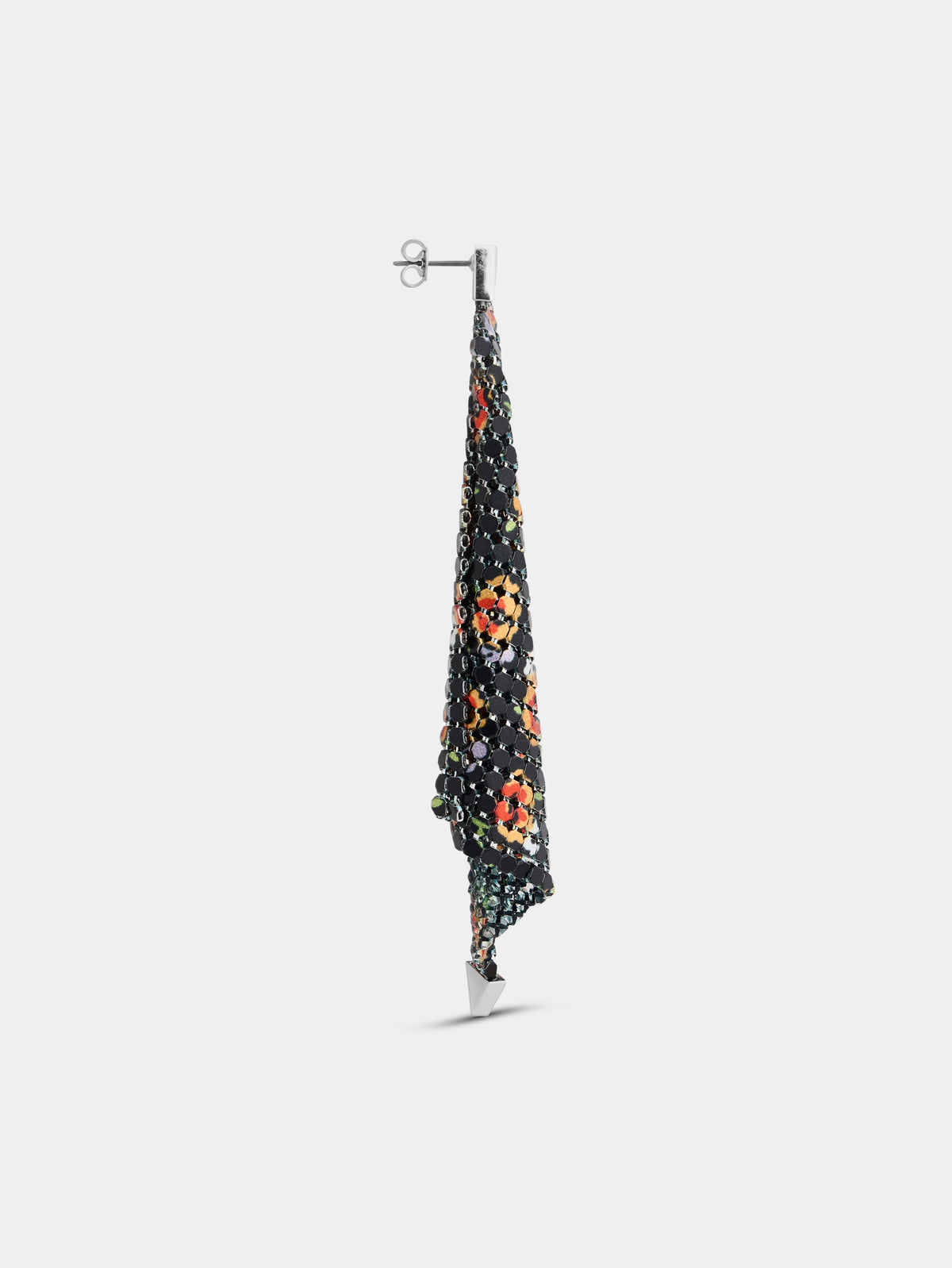 Black liberty print mesh earrings