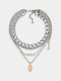Punk multi chain bicolor necklace
