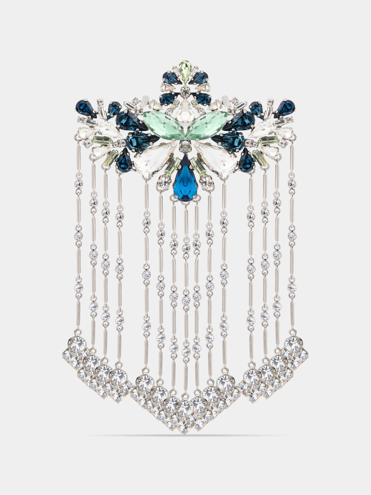 Strass jewel necklace in silver and blue - Image 3