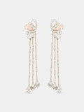 Strass jewel earrings in light gold and pink