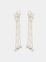 Strass jewel earrings in light gold and pink