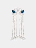 Strass jewel earrings in silver and blue
