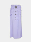 Jupe midi lilas Dinh Van x Rabanne avec ornements bijou argentés
