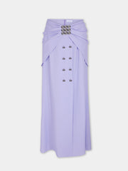 Jupe midi lilas Dinh Van x Rabanne avec ornements bijou argentés