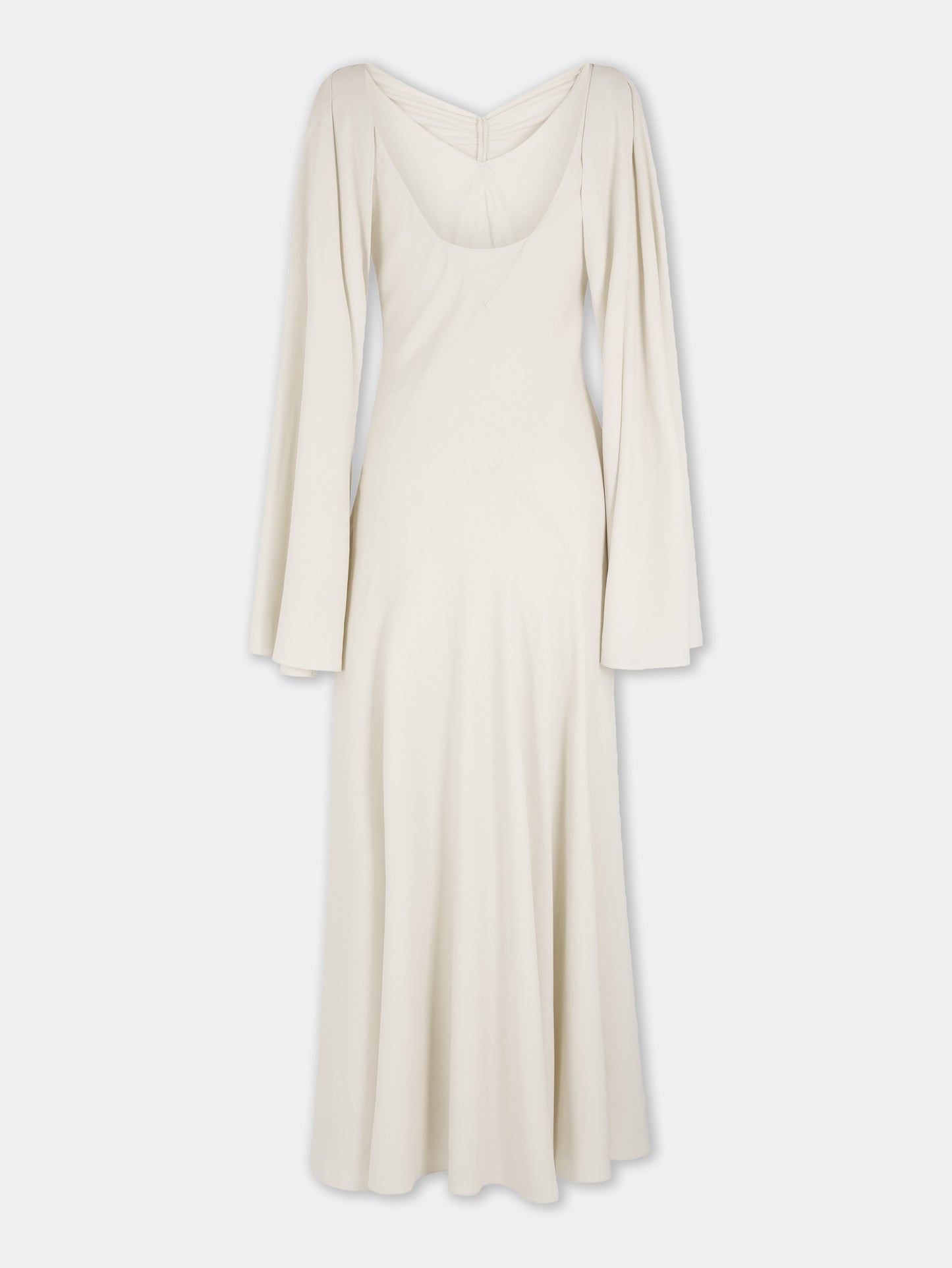 Robe longue crème Dinh Van x Rabanne avec ornements bijou argentés