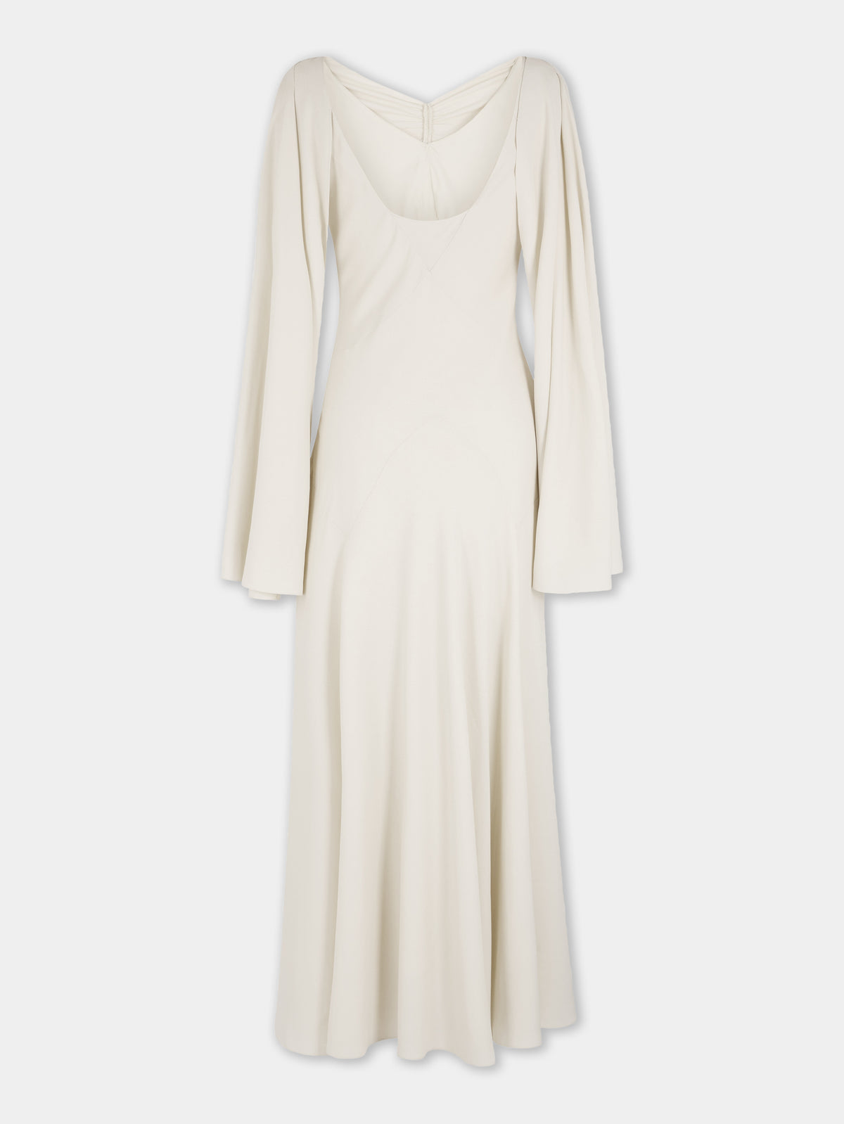 Robe longue crème Dinh Van x Rabanne avec ornements bijou argentés