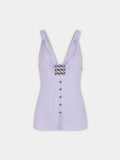 Top lilas Dinh Van x Rabanne avec ornements bijou argentés