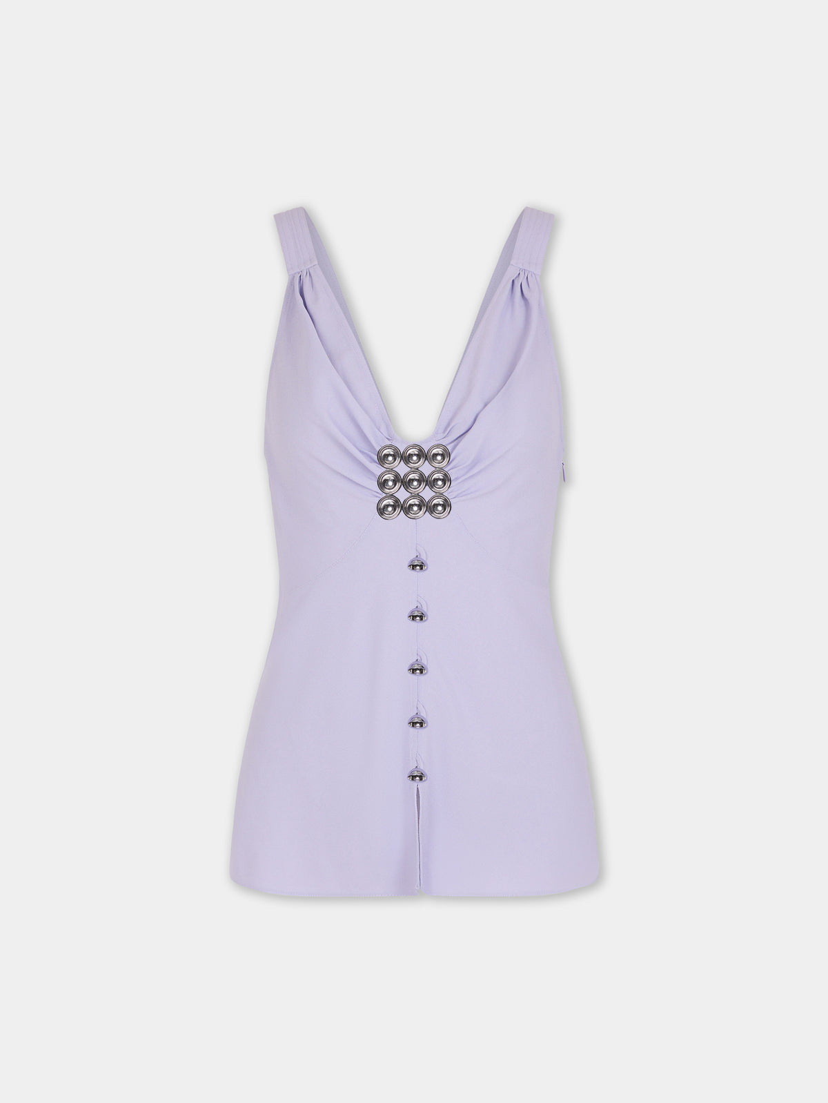 Top lilas Dinh Van x Rabanne avec ornements bijou argentés - Image 1