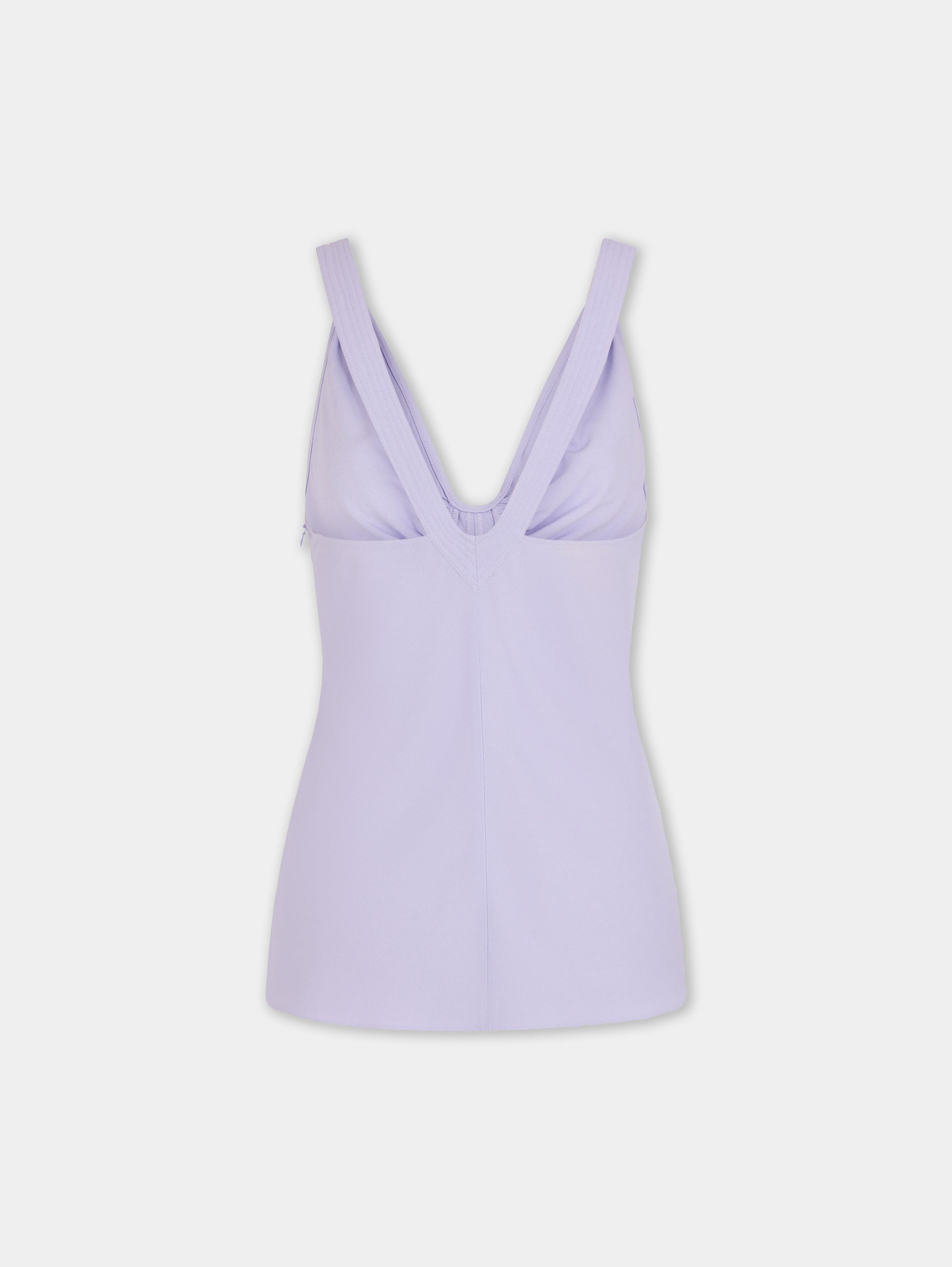 Top lilas Dinh Van x Rabanne avec ornements bijou argentés