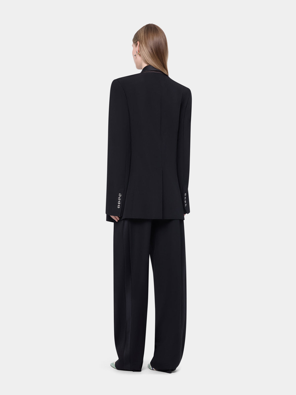 Tailored blazer jacket in black wool