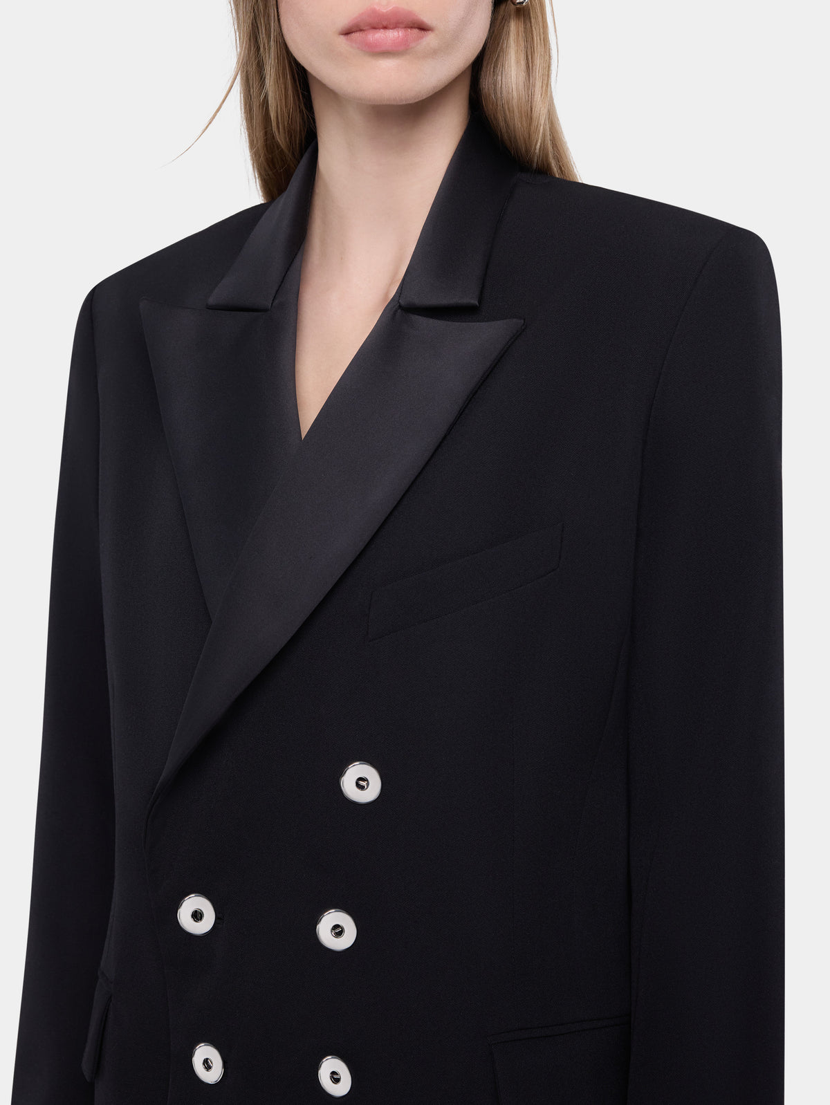 Tailored blazer jacket in black wool