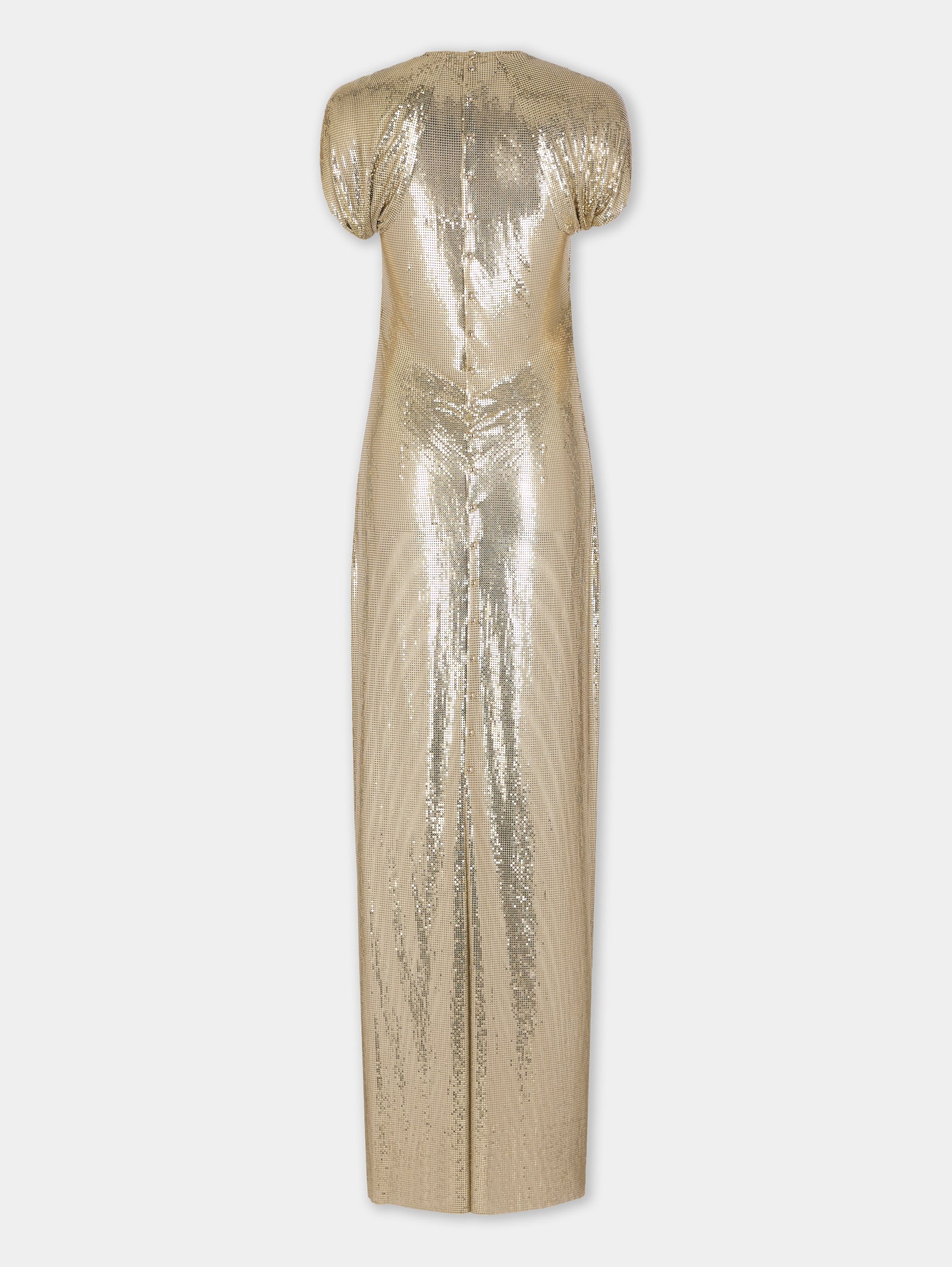 Robe longue Dinh Van x Rabanne en mesh doré assemblé à la main - Image 2