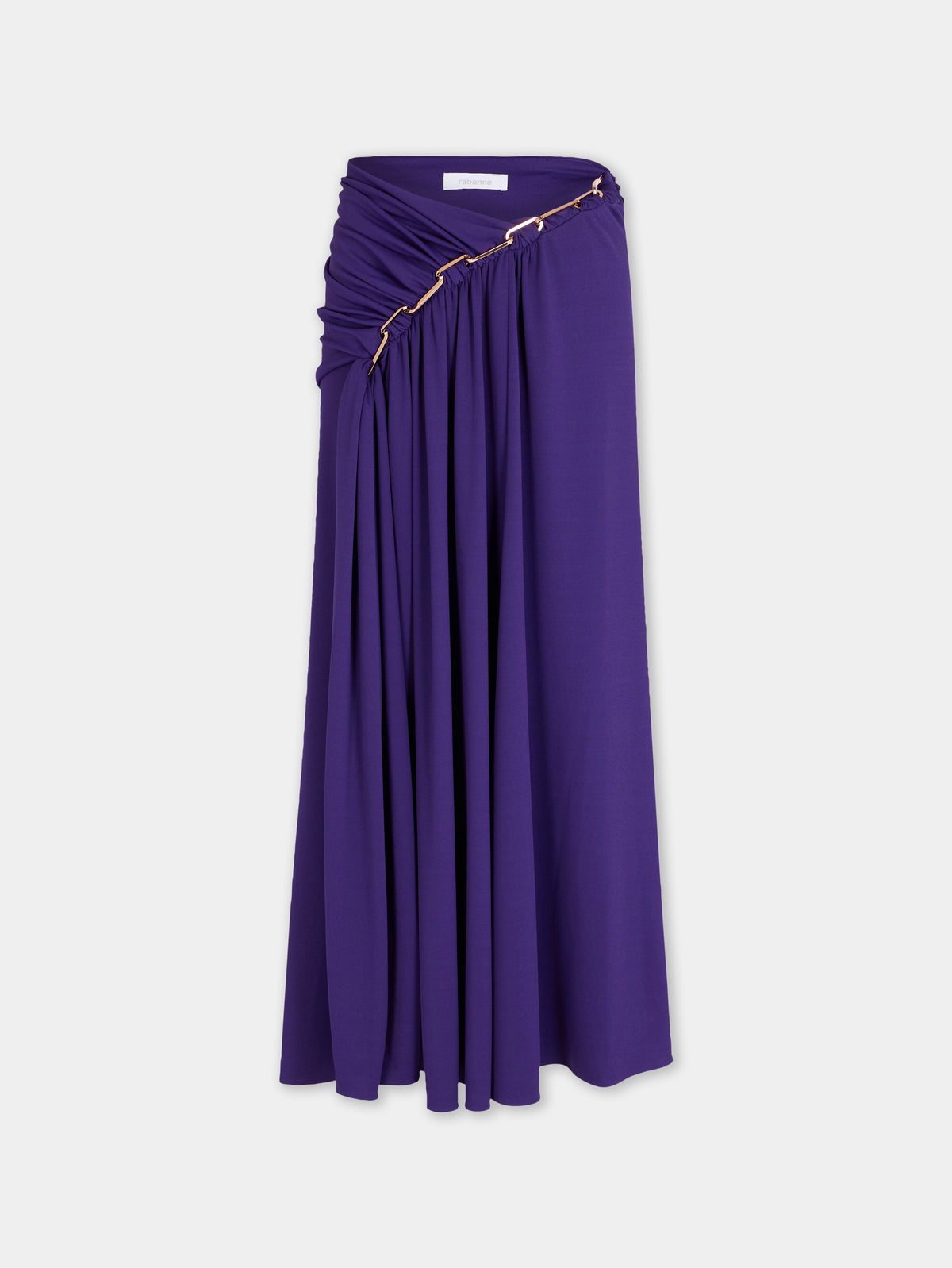 Jupe longue violette Dinh Van x Rabanne ornée de détails chaîne signature - Image 1