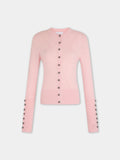 Cardigan en maille rose clair Dinh Van x Rabanne avec bijoux signature