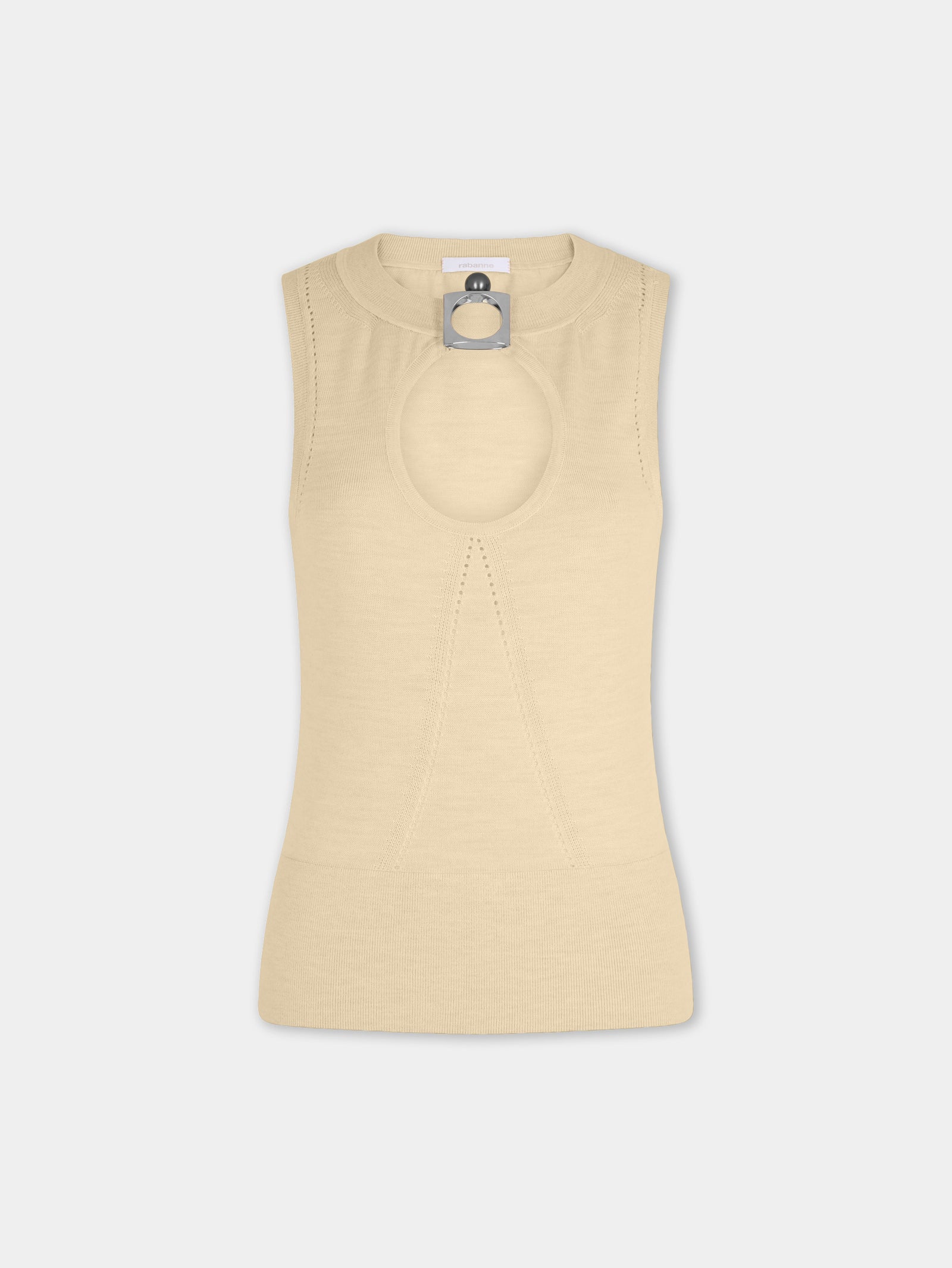 Top en maille jaune Dinh Van x Rabanne avec bijoux signature - Image 1