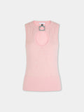 Top en maille rose clair Dinh Van x Rabanne avec bijoux signature