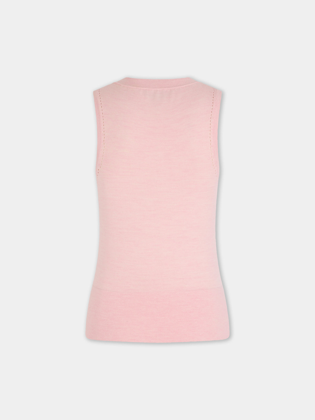 Top en maille rose clair Dinh Van x Rabanne avec bijoux signature - Image 2