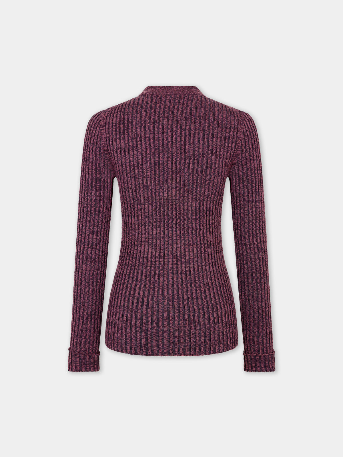 Cardigan en maille de laine violette chiné à manches longues