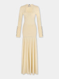 Robe longue en maille jaune clair Dinh Van x Rabanne avec bijoux signature