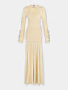 Robe longue en maille jaune clair Dinh Van x Rabanne avec bijoux signature
