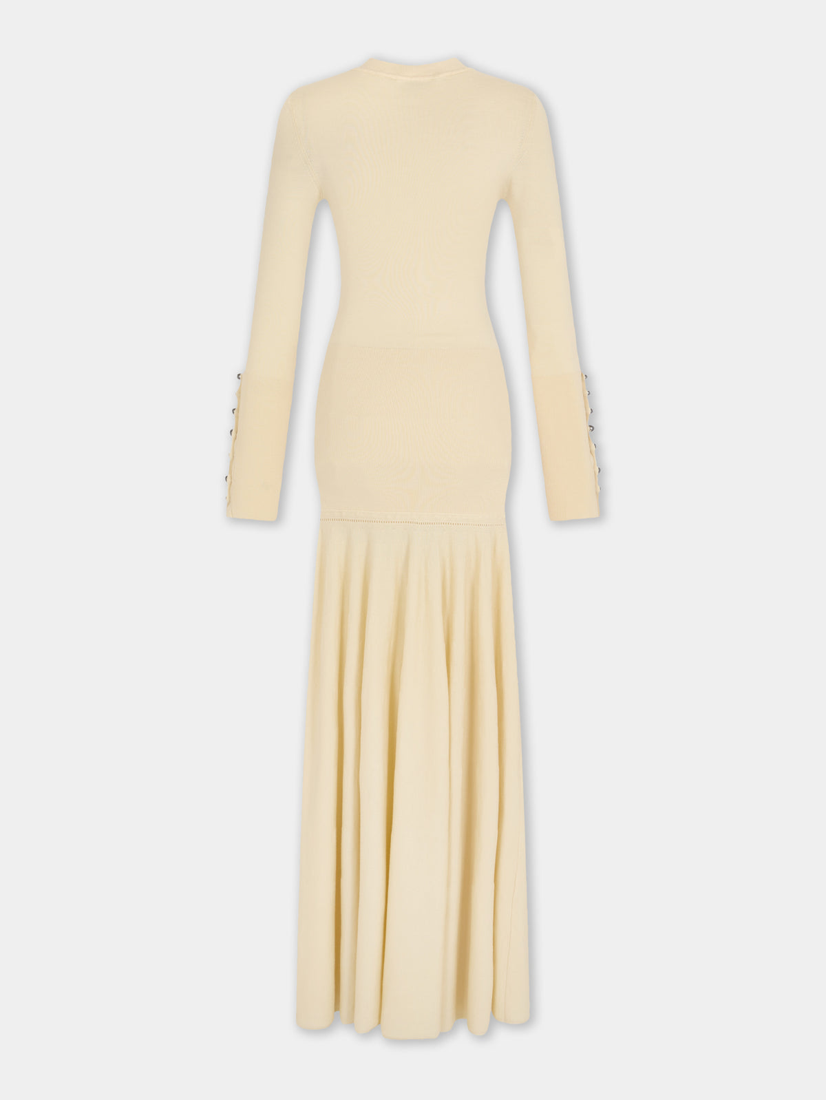 Robe longue en maille jaune clair Dinh Van x Rabanne avec bijoux signature