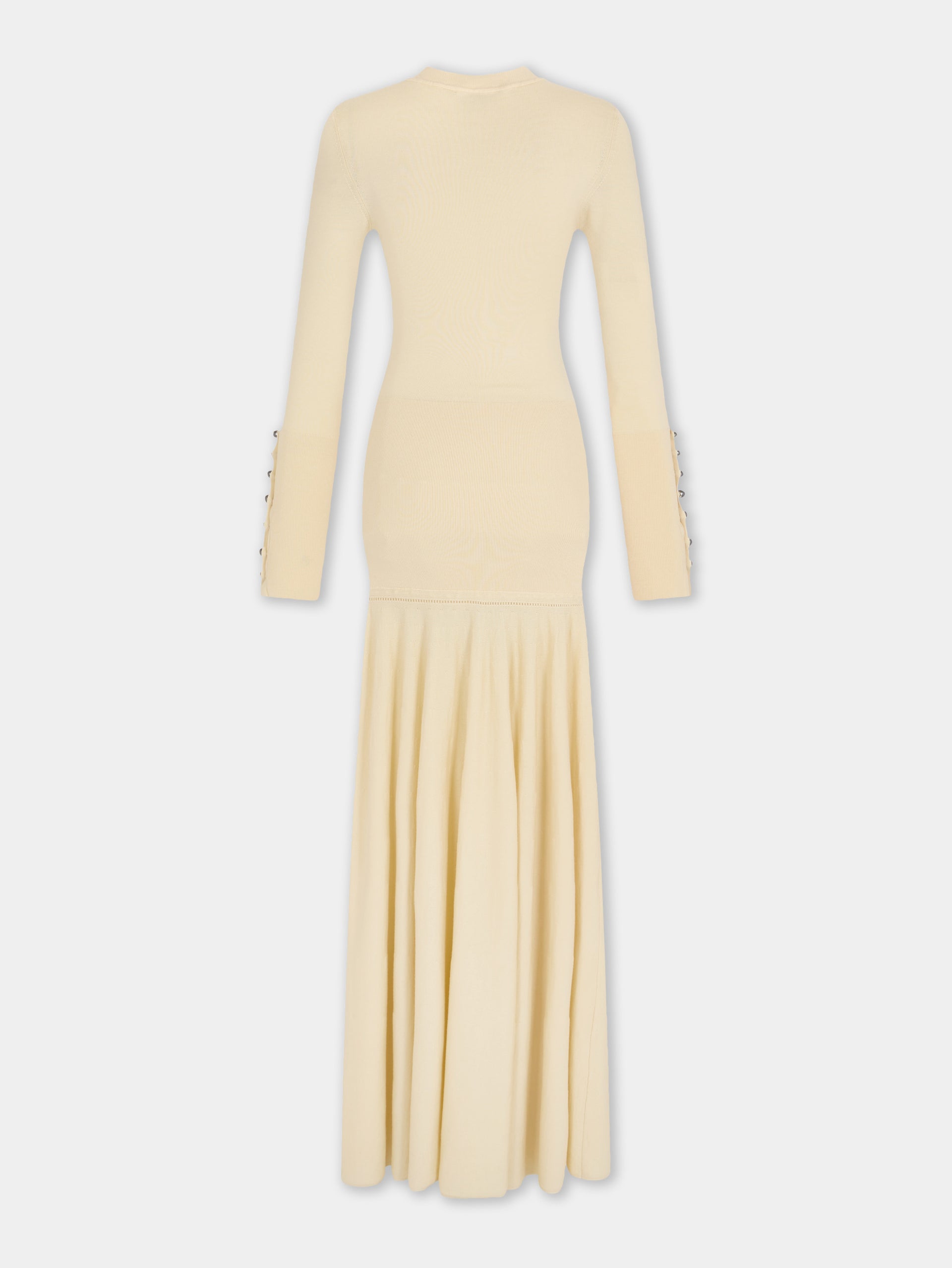 Robe longue en maille jaune clair Dinh Van x Rabanne avec bijoux signature