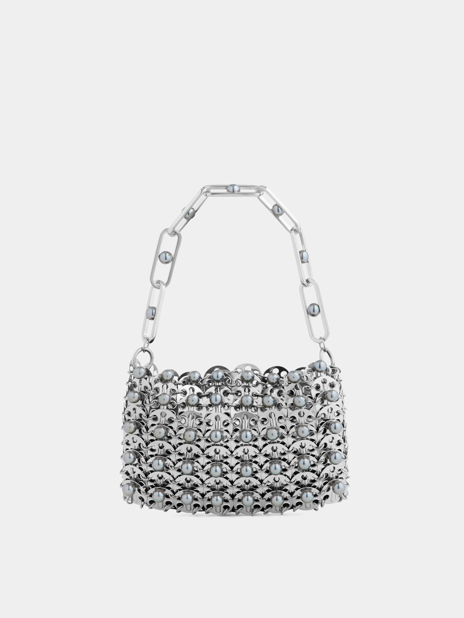 Sac iconique Nano 1969 Dinh Van x Rabanne en métal argenté - Image 1