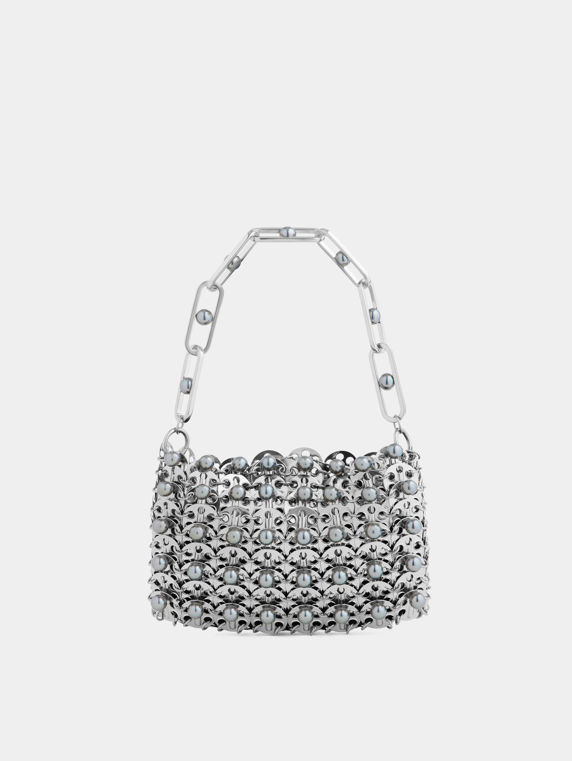 Sac iconique Nano 1969 Dinh Van x Rabanne en métal argenté