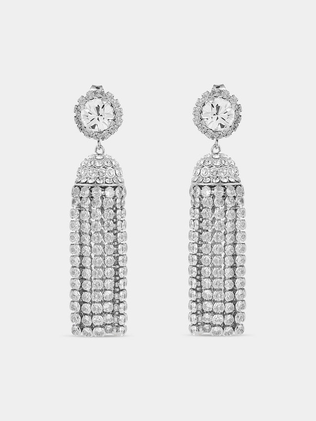 Crystal tassel earrings - Image 1