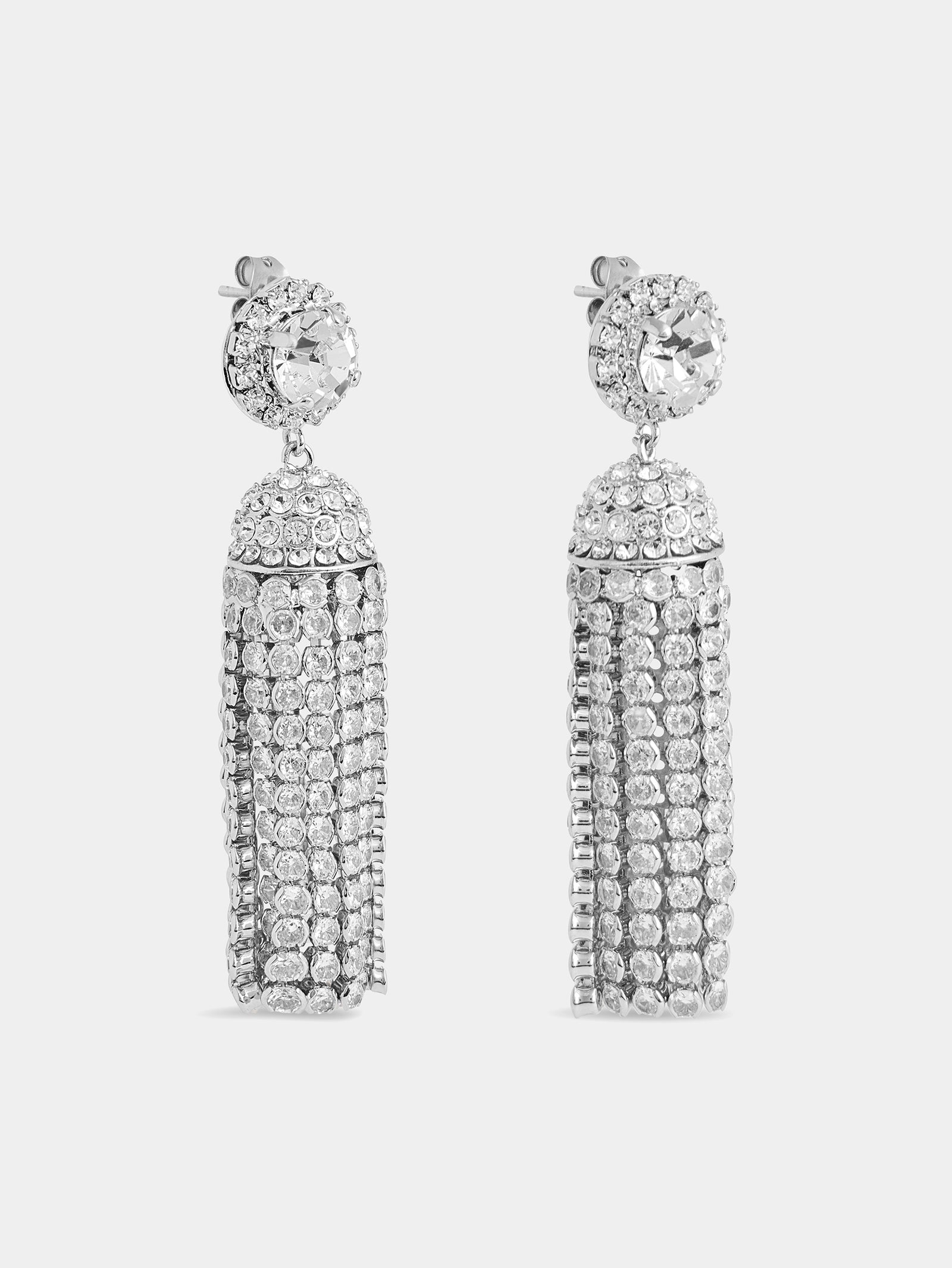 Crystal tassel earrings position 3 - Image 3