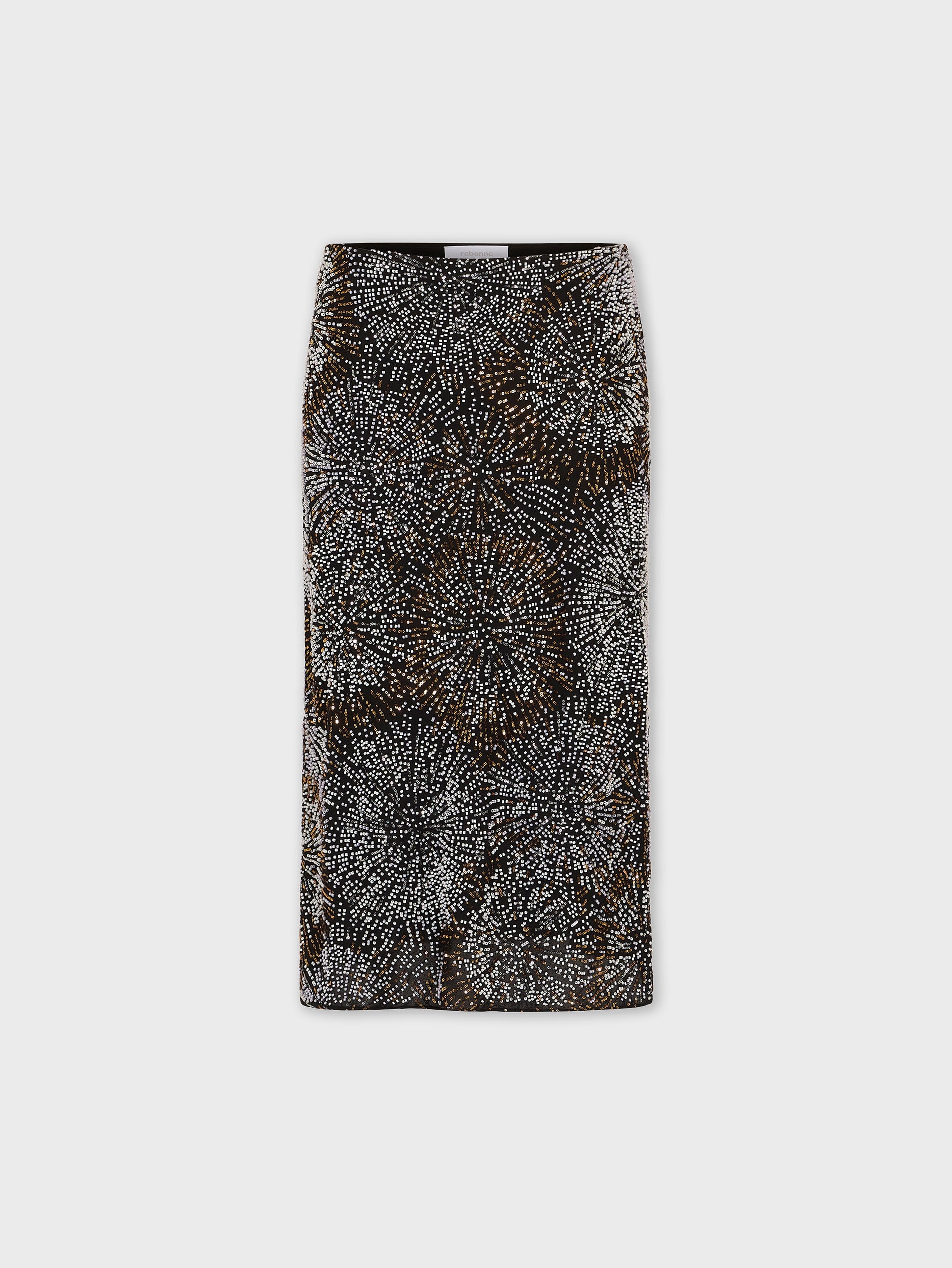 Crepe skirt with pearl embroidery