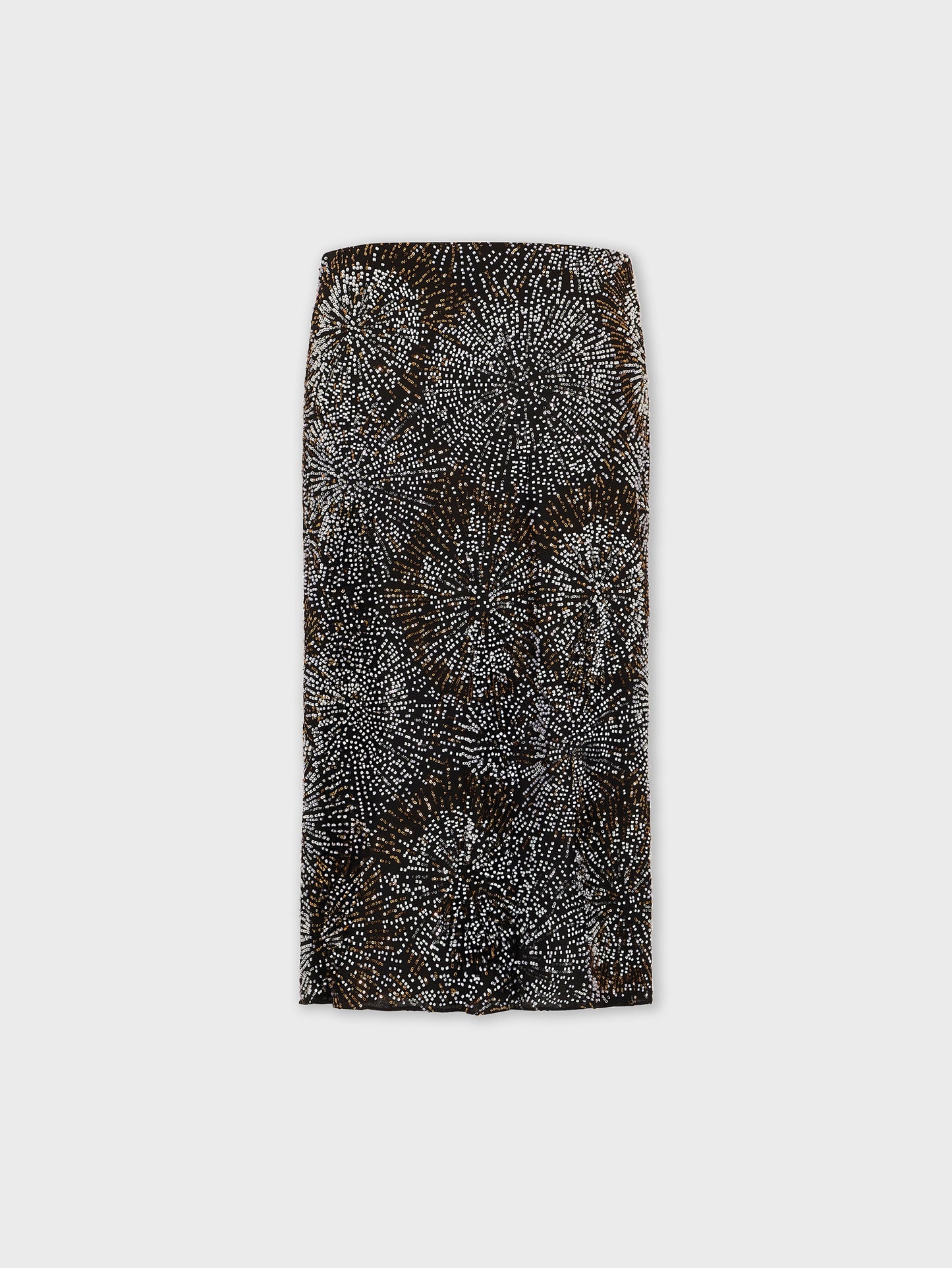 Crepe skirt with pearl embroidery