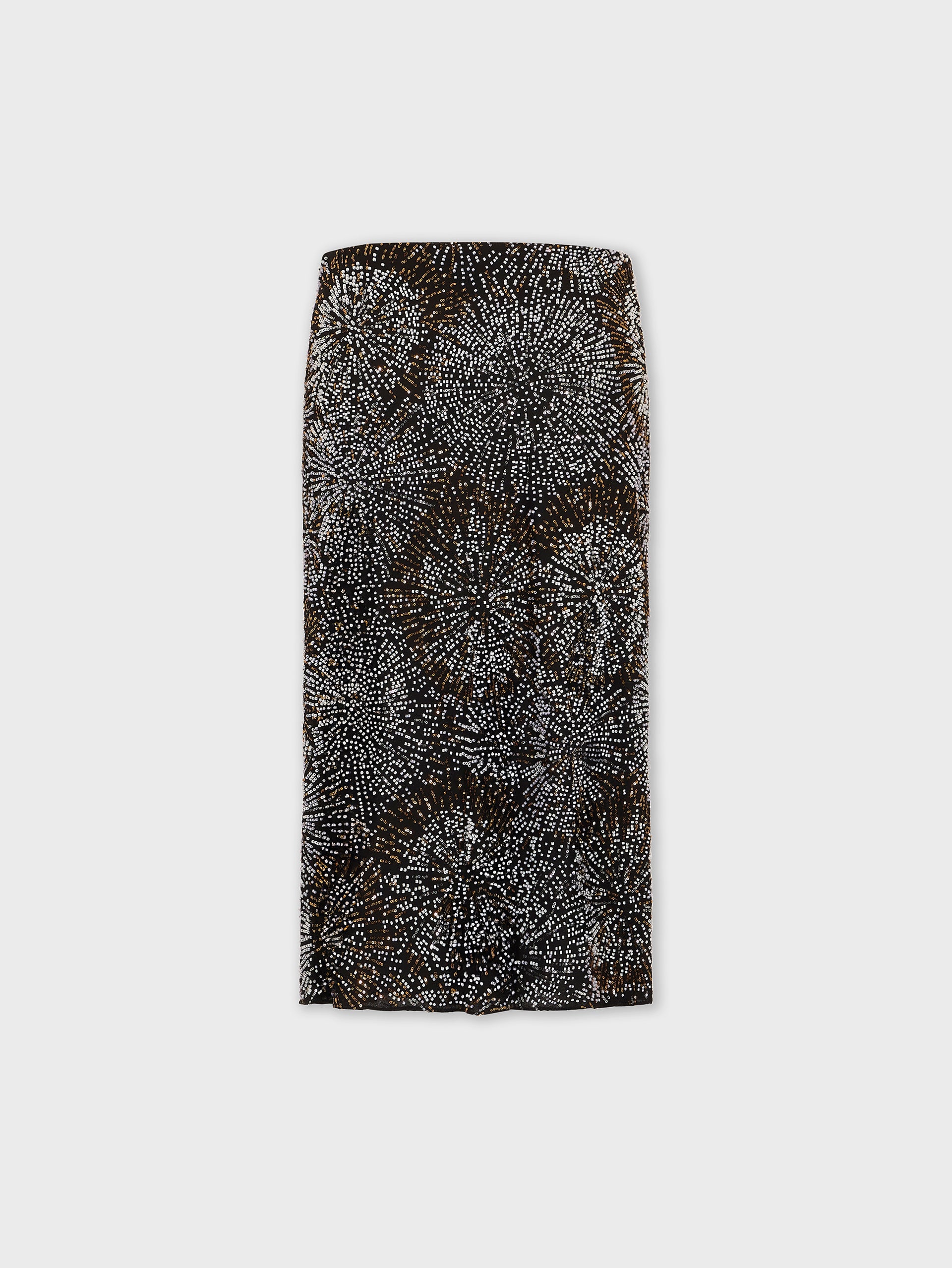 Crepe skirt with pearl embroidery