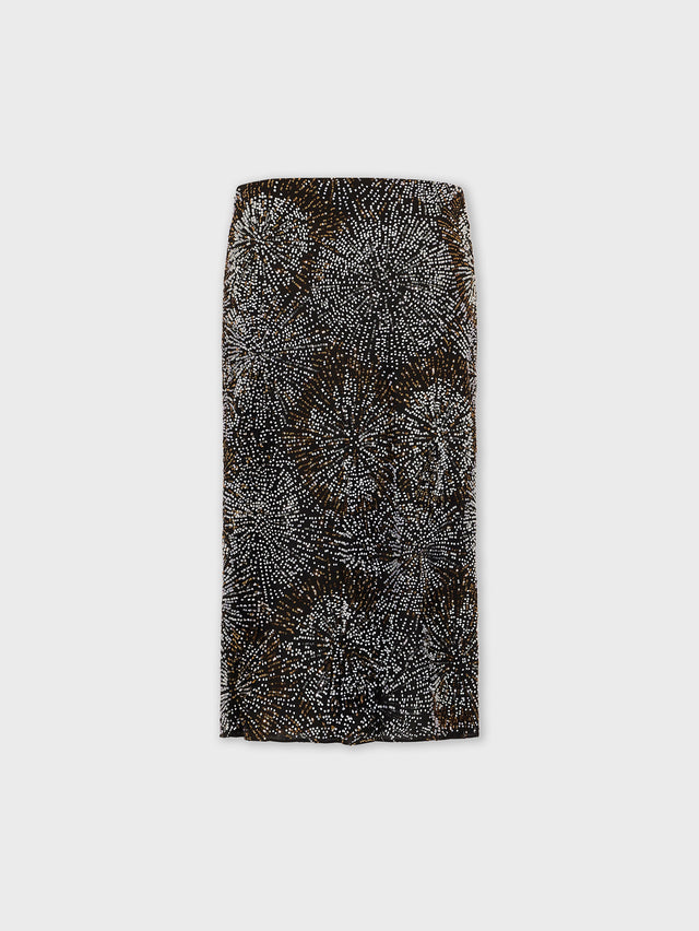 Crepe skirt with pearl embroidery - Image 1