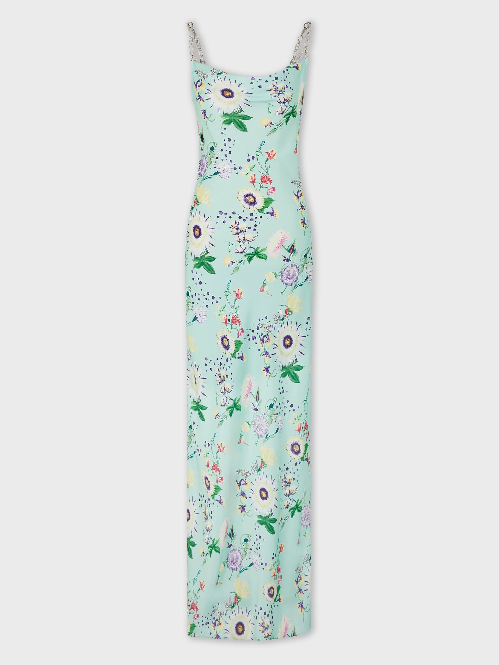Floral patterned dress with chain details position 1 - Image 1