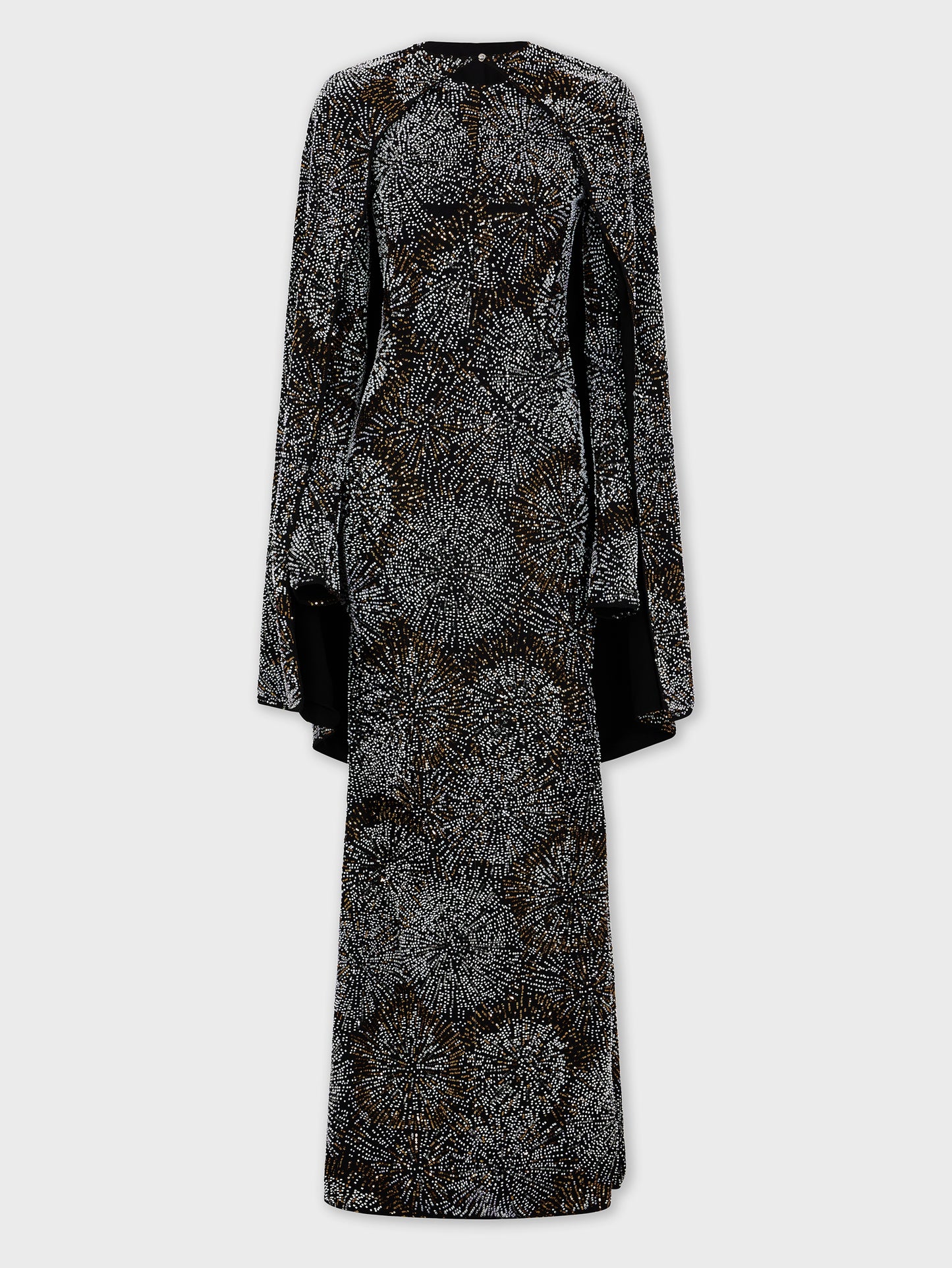 Crepe dress with pearl embroidery