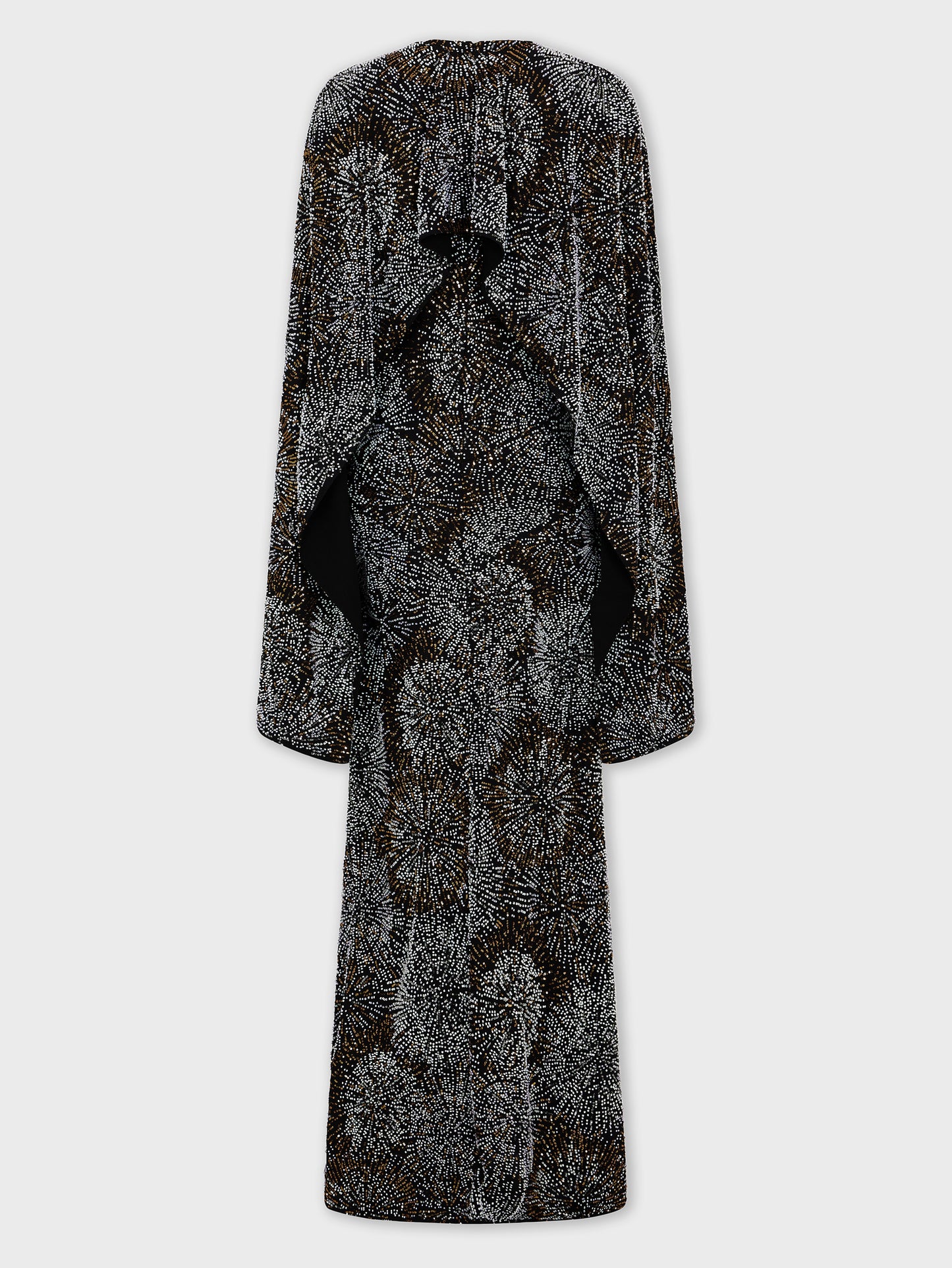 Crepe dress with pearl embroidery