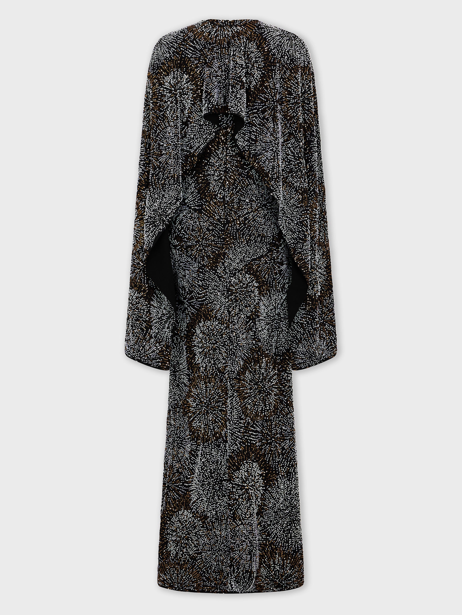 Crepe dress with pearl embroidery