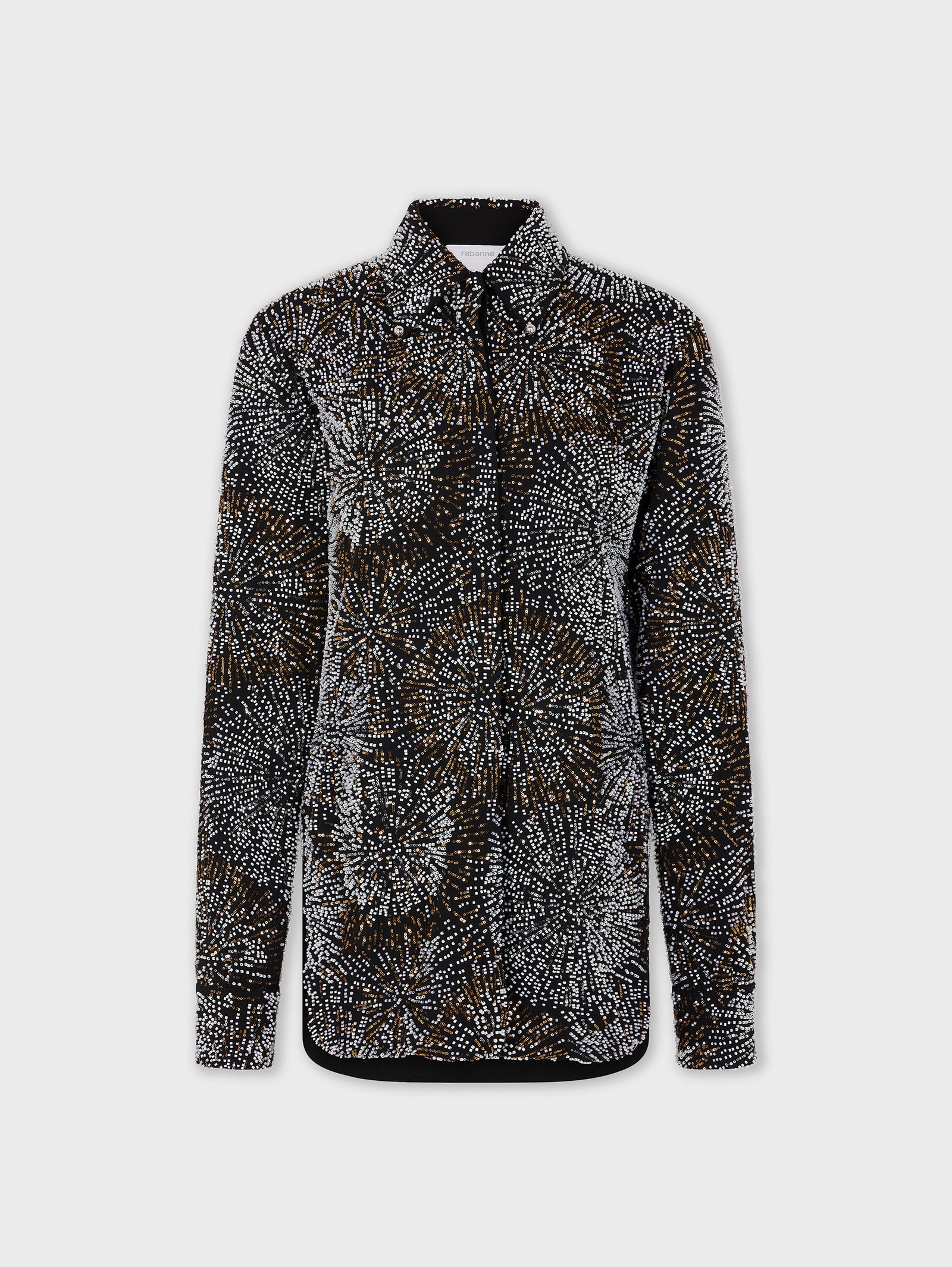 Crepe shirt with pearl embroidery position 1 - Image 1