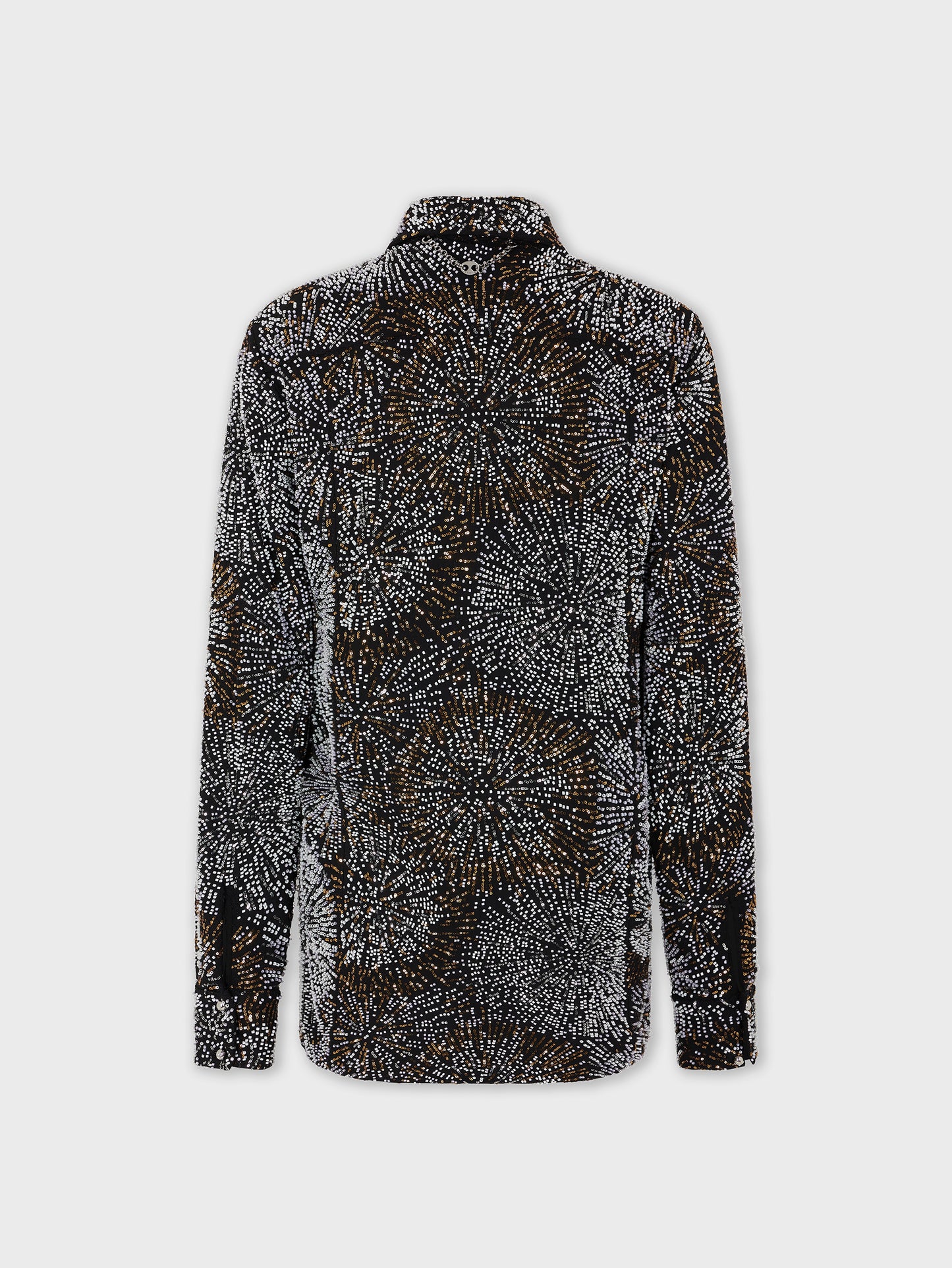 Crepe shirt with pearl embroidery