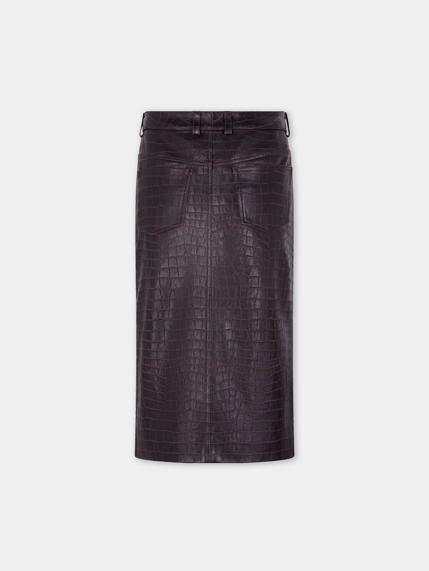 Midi leather skirt