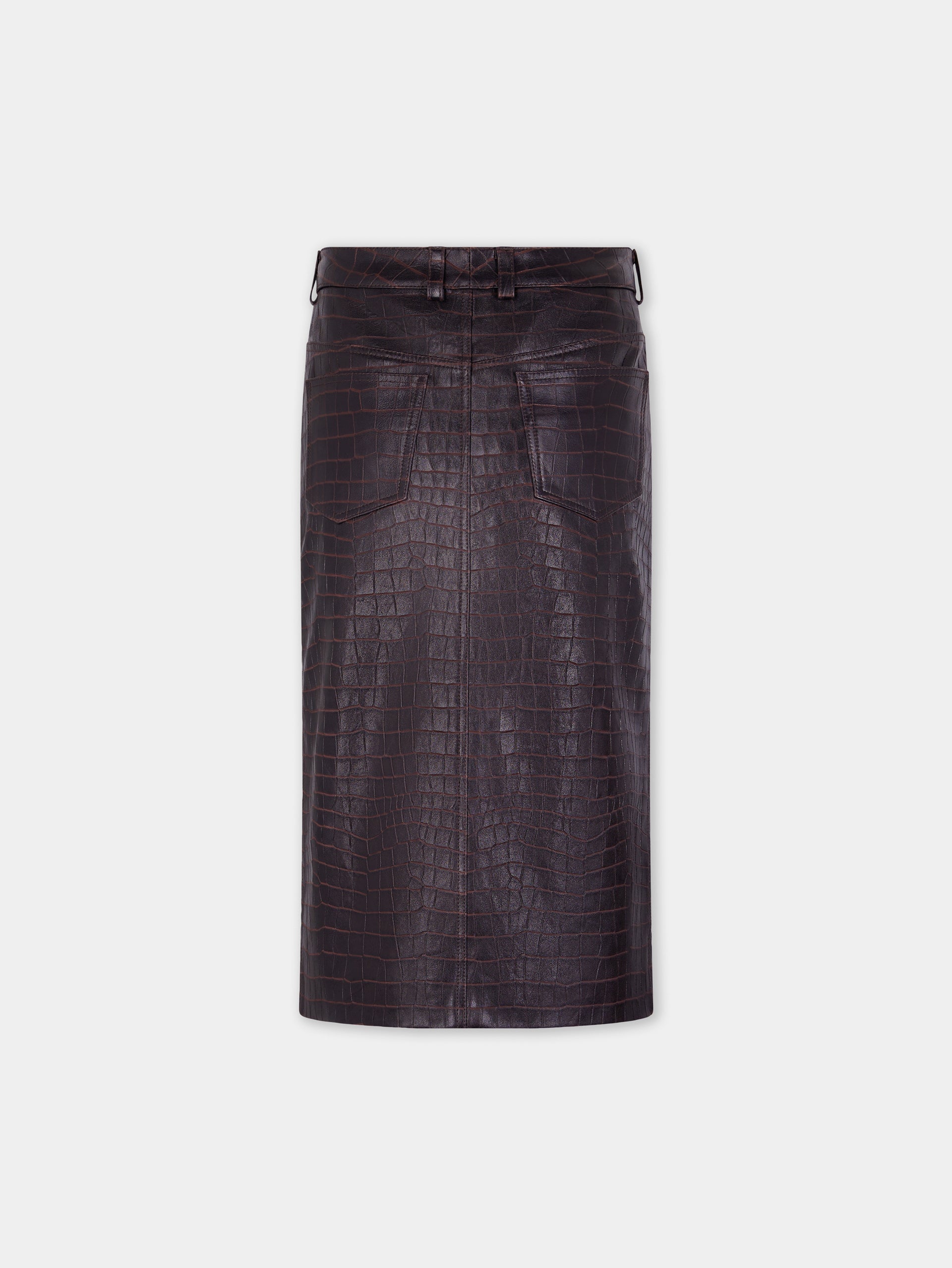 Midi leather skirt