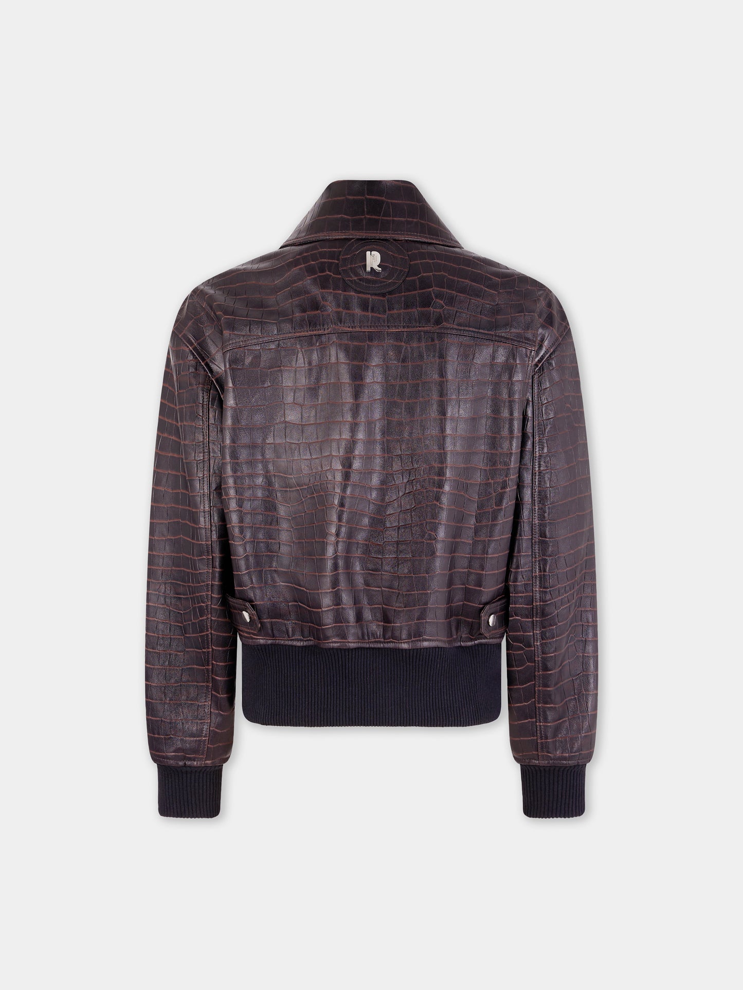 Leather bomber jacket