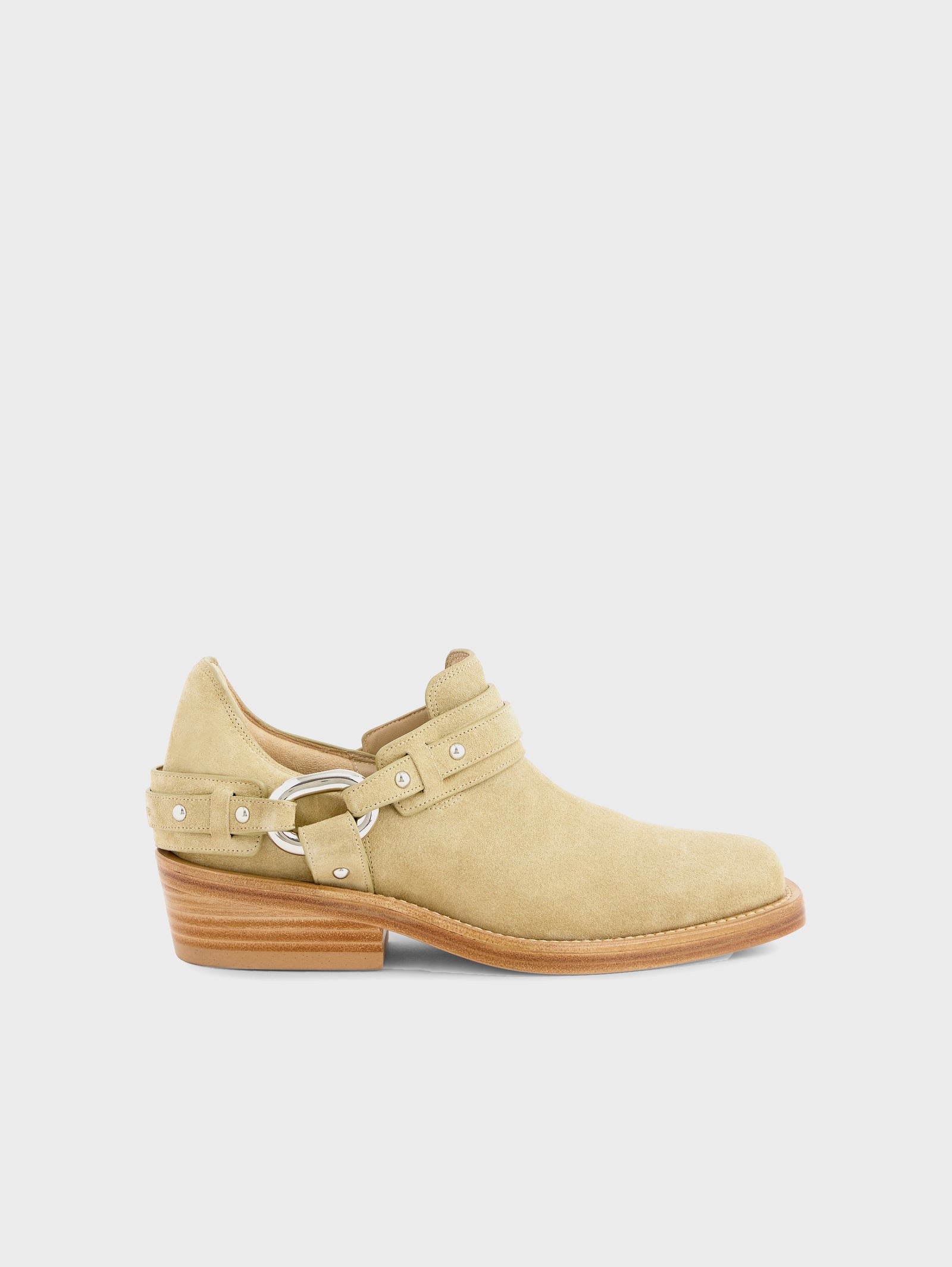 Biker ankle boots in leather beige position 1 - Image 1