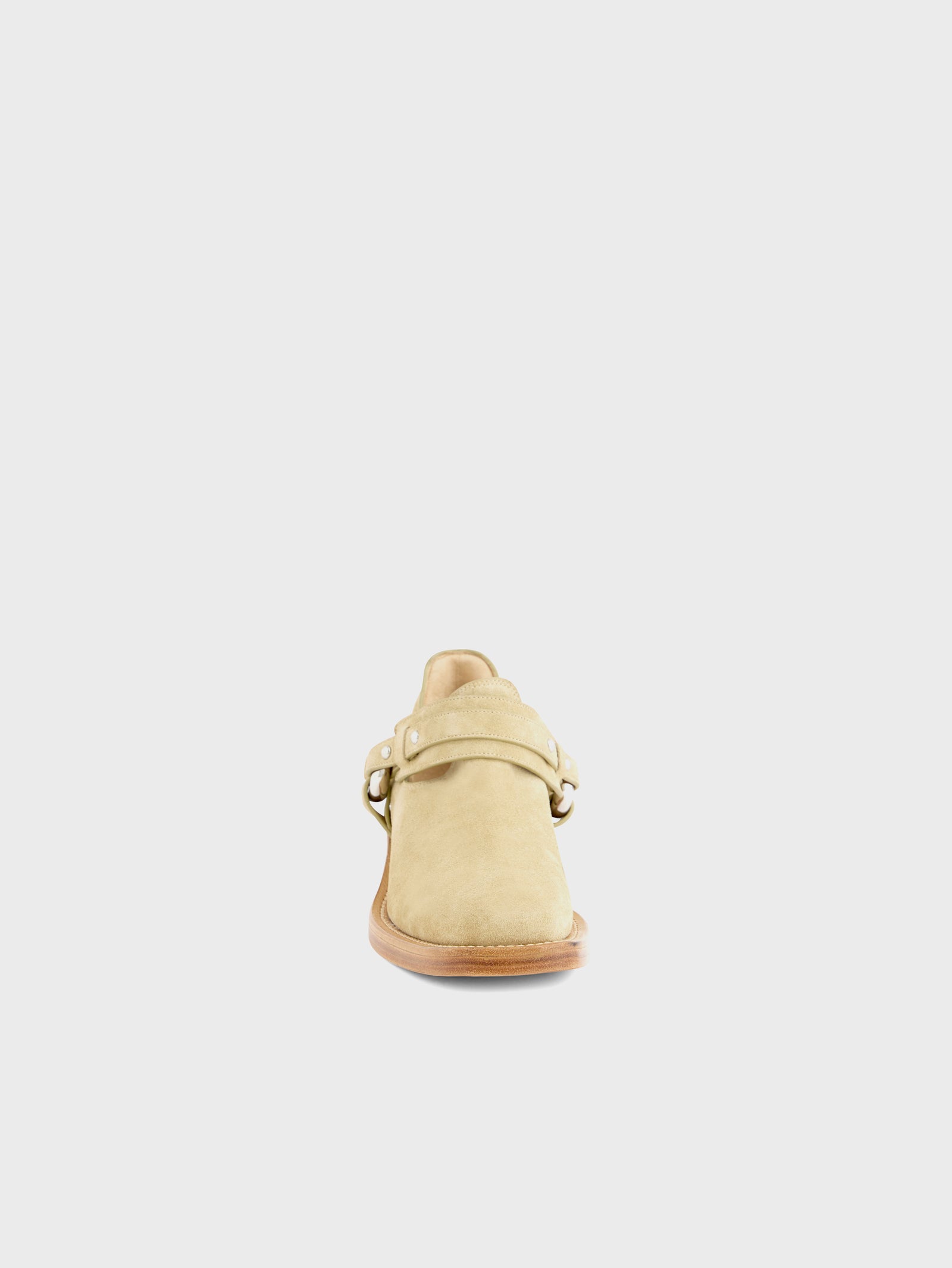 Biker ankle boots in leather beige position 3 - Image 3