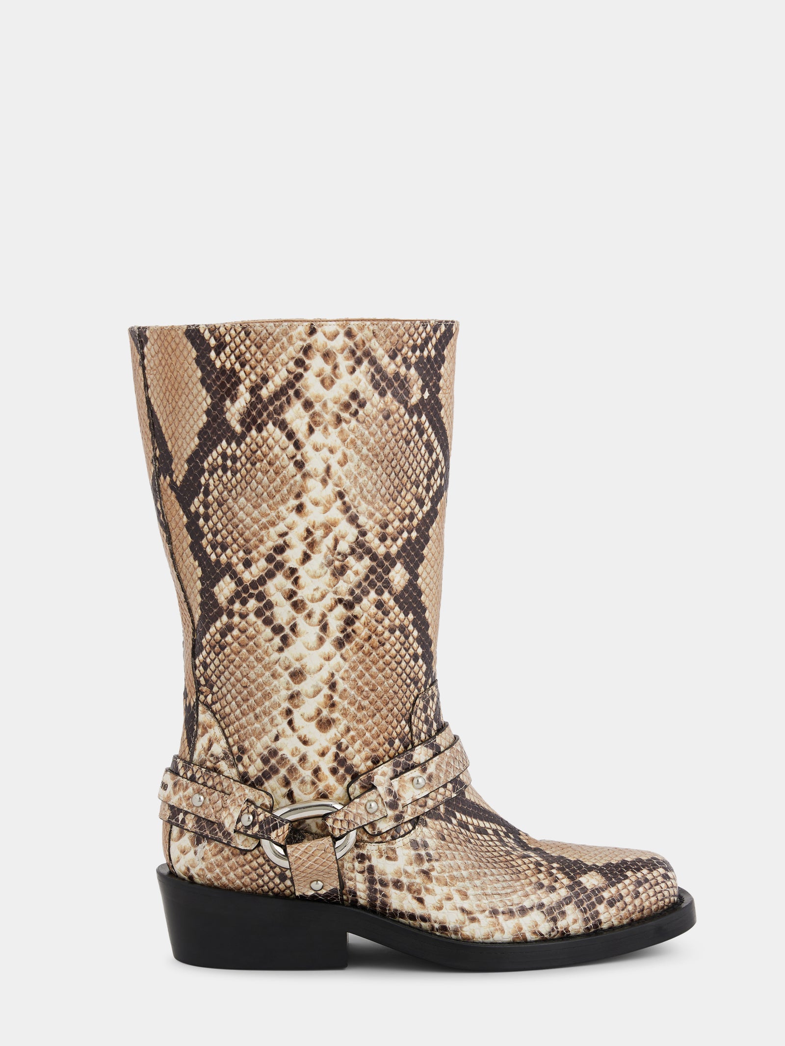 Biker boots in leather snake position 1 - Image 1