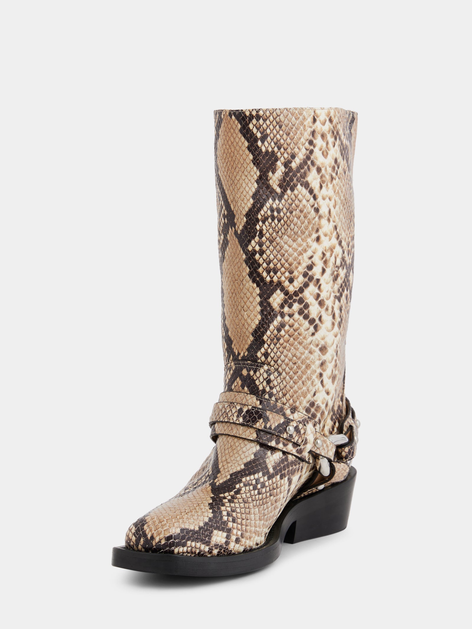 Biker boots in leather snake position 2 - Image 2